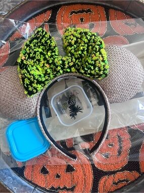 Oggie boogie Sequin Bow Mickey Mouse Ear Headband - Neon Green